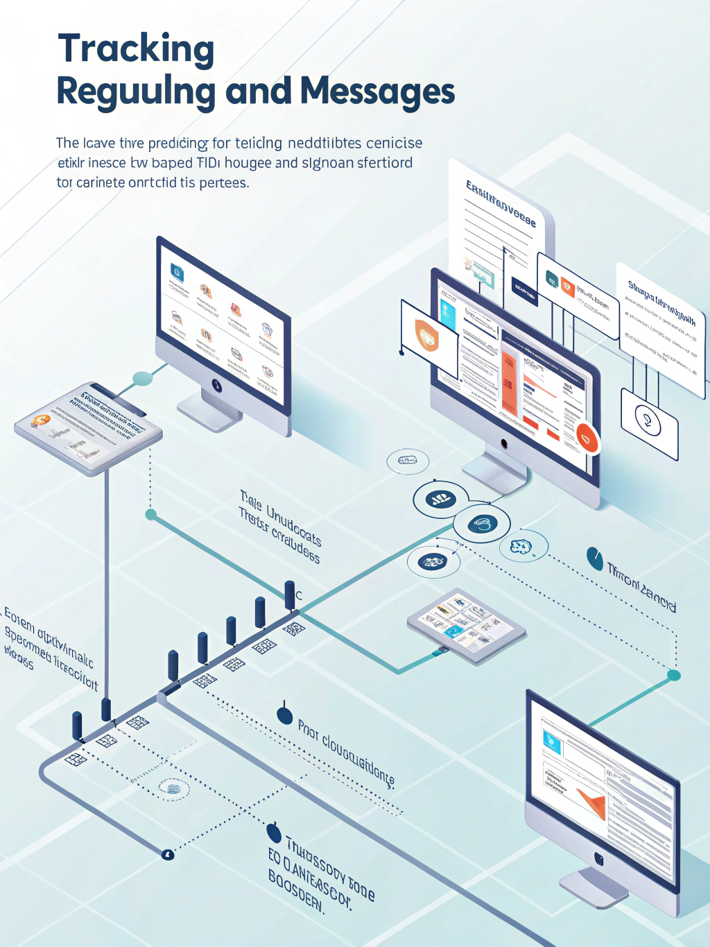 Clean wireframe of communication channels and message flows