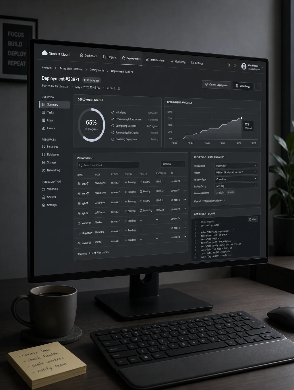 Simplified dashboard interface for rapid deployment
